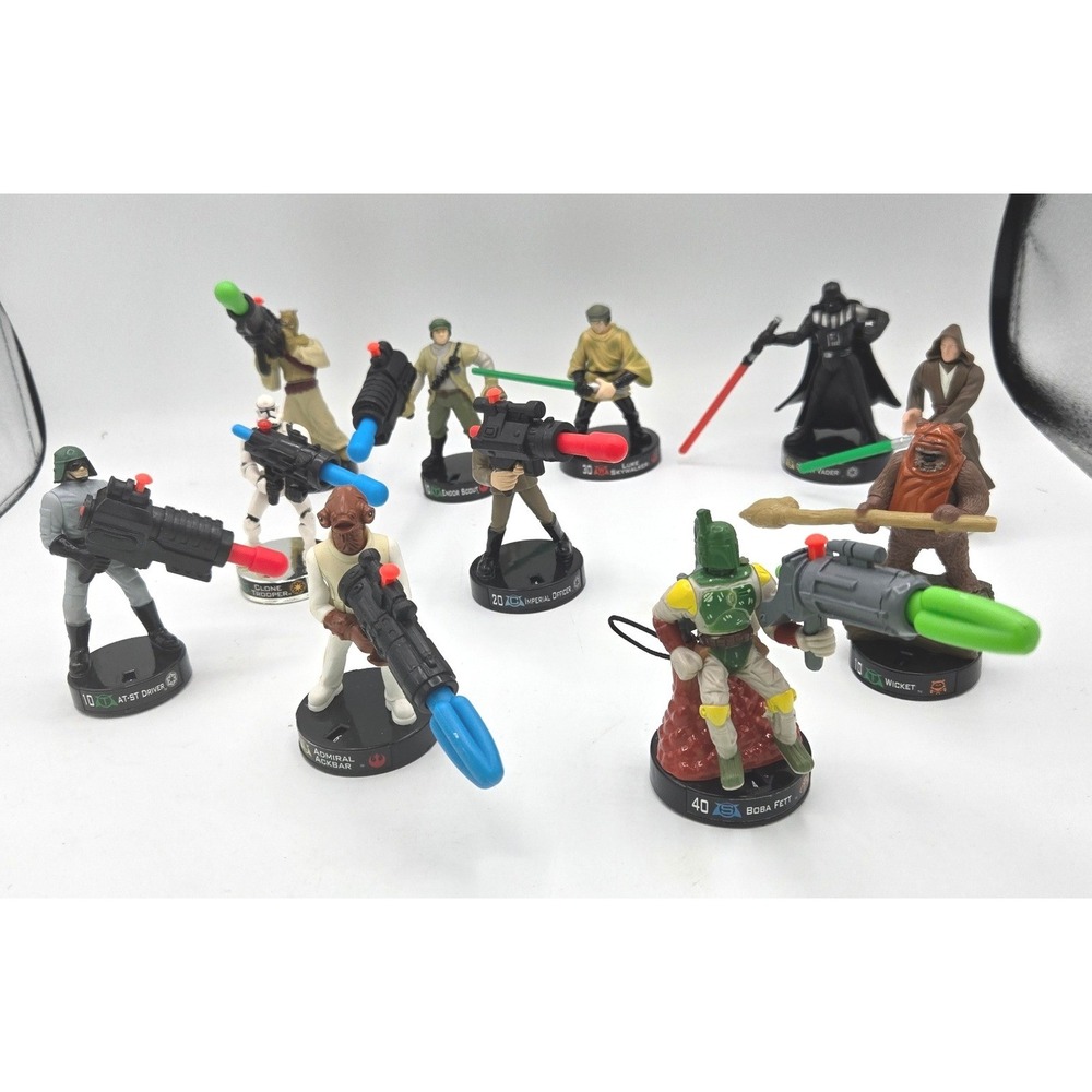 11 Star Wars‎ Tazos / Fighter Pods Attack Figures Boba Fett Luke, Vader